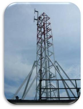 Tower with antenna, Gabon antenna tower border and coastal surveillance